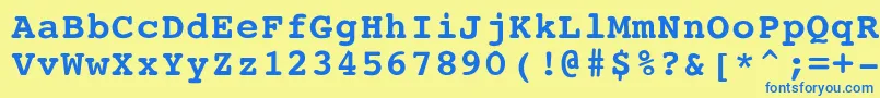 CourierBoldRegular Font – Blue Fonts on Yellow Background