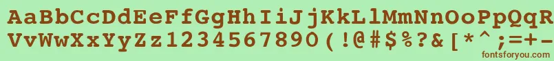 CourierBoldRegular Font – Brown Fonts on Green Background