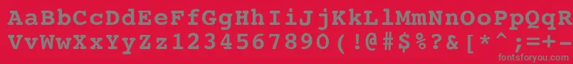 CourierBoldRegular Font – Gray Fonts on Red Background