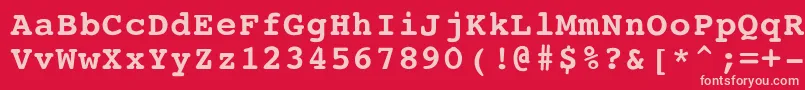 フォントCourierBoldRegular – 赤い背景にピンクのフォント