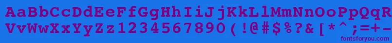 CourierBoldRegular Font – Purple Fonts on Blue Background