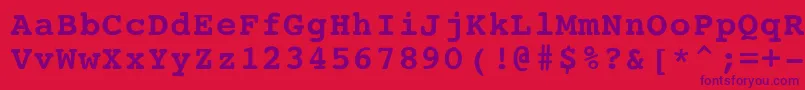 CourierBoldRegular Font – Purple Fonts on Red Background