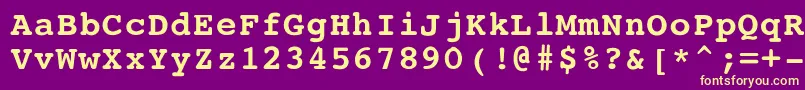 CourierBoldRegular Font – Yellow Fonts on Purple Background