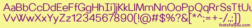 VillerayroundedSemilight Font – Purple Fonts on Yellow Background