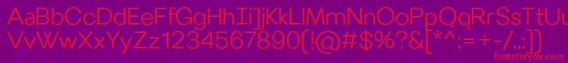 VillerayroundedSemilight Font – Red Fonts on Purple Background