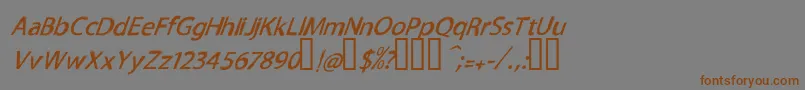 Czcionka TnewproNormalitalic – brązowe czcionki na szarym tle