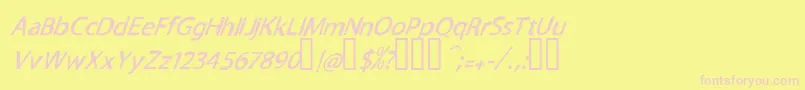 TnewproNormalitalic Font – Pink Fonts on Yellow Background