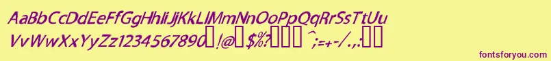 TnewproNormalitalic Font – Purple Fonts on Yellow Background