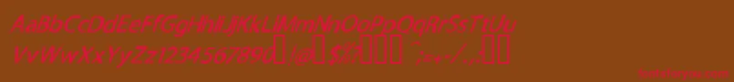 TnewproNormalitalic Font – Red Fonts on Brown Background