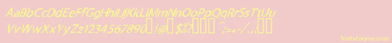 TnewproNormalitalic Font – Yellow Fonts on Pink Background