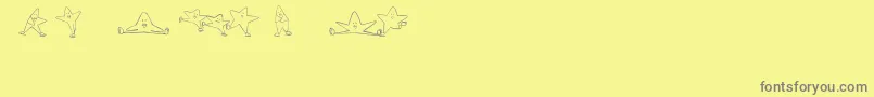 IceStarsIi-Schriftart – Graue Schriften auf gelbem Hintergrund