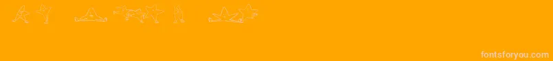 IceStarsIi-Schriftart – Rosa Schriften auf orangefarbenem Hintergrund