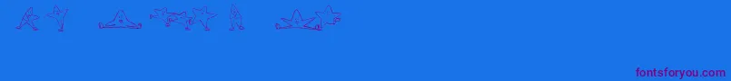 IceStarsIi-Schriftart – Violette Schriften auf blauem Hintergrund