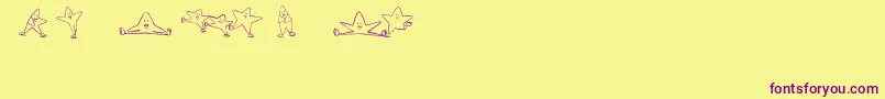 IceStarsIi Font – Purple Fonts on Yellow Background
