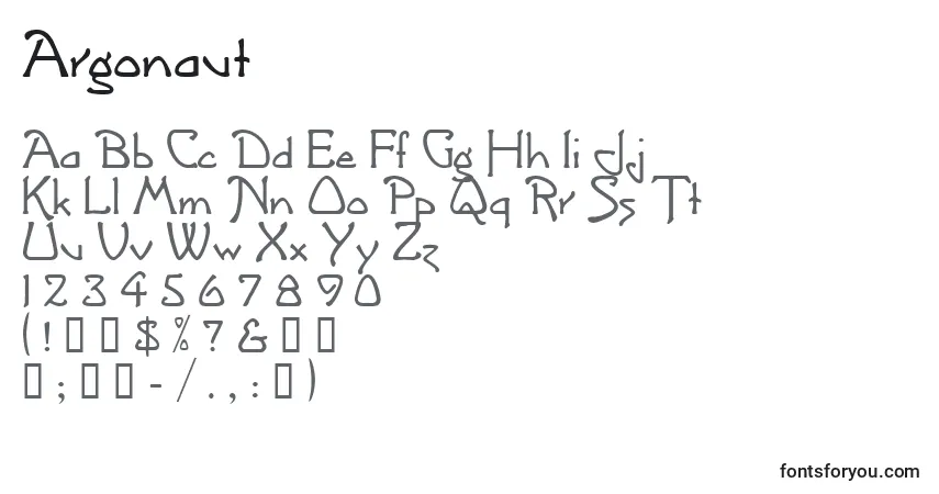 A fonte Argonaut – alfabeto, números, caracteres especiais