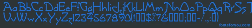 Argonaut-fontti – siniset fontit mustalla taustalla