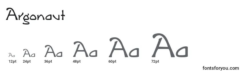 Размеры шрифта Argonaut