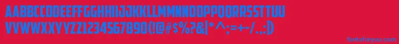 AmericanCaptain Font – Blue Fonts on Red Background
