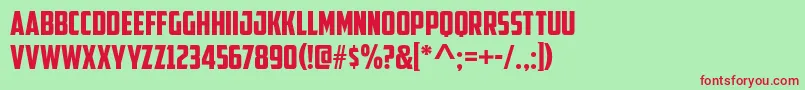 AmericanCaptain Font – Red Fonts on Green Background