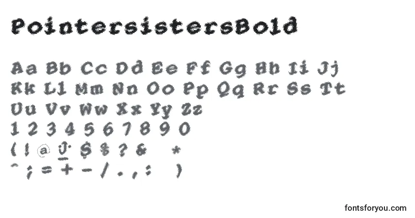 Шрифт PointersistersBold – алфавит, цифры, специальные символы