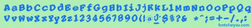 PointersistersBold Font – Blue Fonts on Green Background