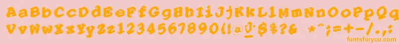 PointersistersBold Font – Orange Fonts on Pink Background