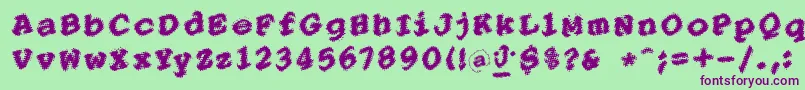 PointersistersBold Font – Purple Fonts on Green Background