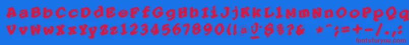 PointersistersBold Font – Red Fonts on Blue Background