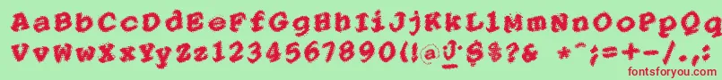 PointersistersBold Font – Red Fonts on Green Background