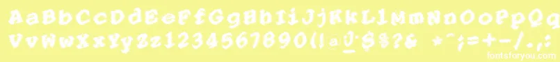 フォントPointersistersBold – 黄色い背景に白い文字