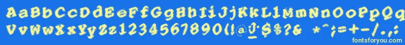 PointersistersBold-Schriftart – Gelbe Schriften auf blauem Hintergrund