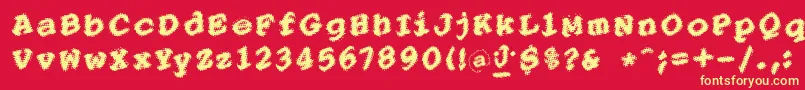 PointersistersBold Font – Yellow Fonts on Red Background
