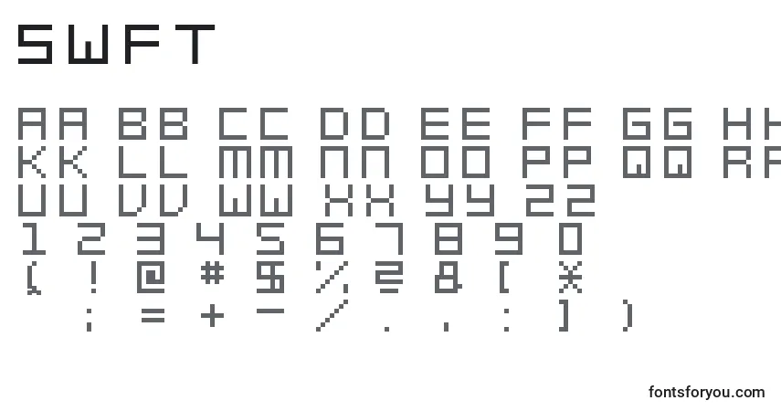 A fonte Swft – alfabeto, números, caracteres especiais