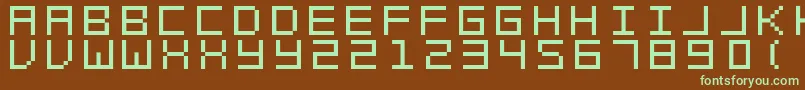 Swft-fontti – vihreät fontit ruskealla taustalla