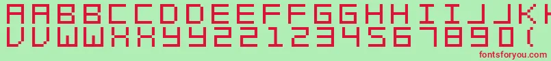 Swft-Schriftart – Rote Schriften auf grünem Hintergrund