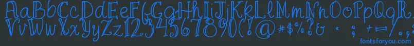 FgaprilTrial Font – Blue Fonts on Black Background