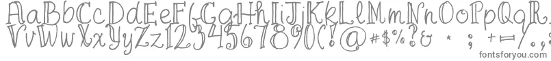 フォントFgaprilTrial – 白い背景に灰色の文字