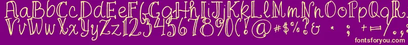 フォントFgaprilTrial – 紫の背景に黄色のフォント