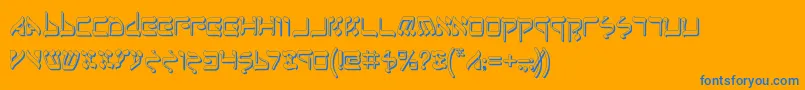 Jerufs Font – Blue Fonts on Orange Background