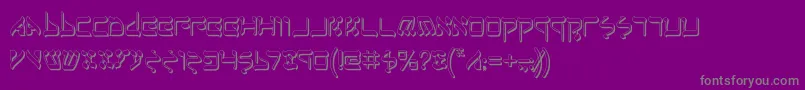 Jerufs-Schriftart – Graue Schriften auf violettem Hintergrund