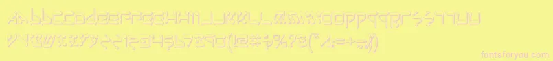 フォントJerufs – ピンクのフォント、黄色の背景
