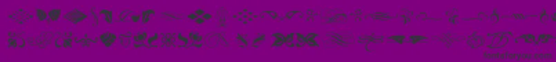Weitere Informationen zur TypeEmbellishmentsOneLetPlain.1.0-Schriftart TypeEmbellishmentsOneLetPlain.1.0-Schriftart – Schwarze Schriften auf violettem Hintergrund