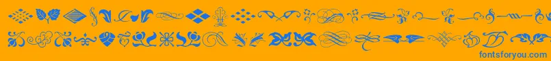 フォントTypeEmbellishmentsOneLetPlain.1.0 – オレンジの背景に青い文字