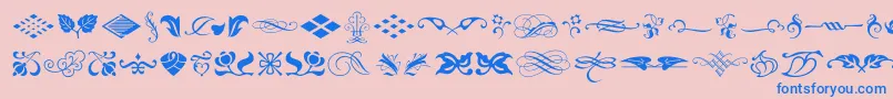 TypeEmbellishmentsOneLetPlain.1.0-Schriftart – Blaue Schriften auf rosa Hintergrund