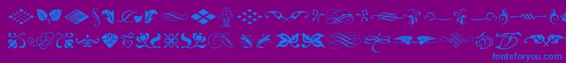 TypeEmbellishmentsOneLetPlain.1.0-Schriftart – Blaue Schriften auf violettem Hintergrund