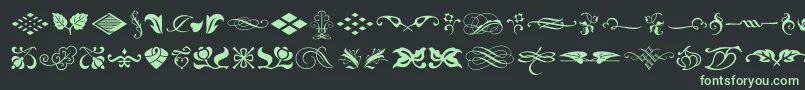 TypeEmbellishmentsOneLetPlain.1.0-Schriftart – Grüne Schriften auf schwarzem Hintergrund