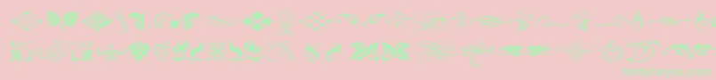 TypeEmbellishmentsOneLetPlain.1.0-fontti – vihreät fontit vaaleanpunaisella taustalla