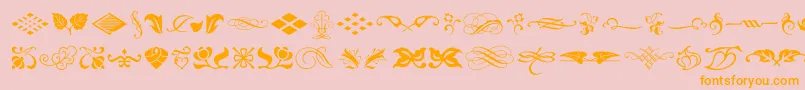 フォントTypeEmbellishmentsOneLetPlain.1.0 – オレンジの文字がピンクの背景にあります。