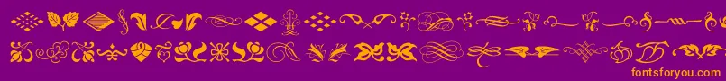 TypeEmbellishmentsOneLetPlain.1.0 Font – Orange Fonts on Purple Background