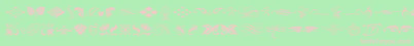 TypeEmbellishmentsOneLetPlain.1.0 Font – Pink Fonts on Green Background